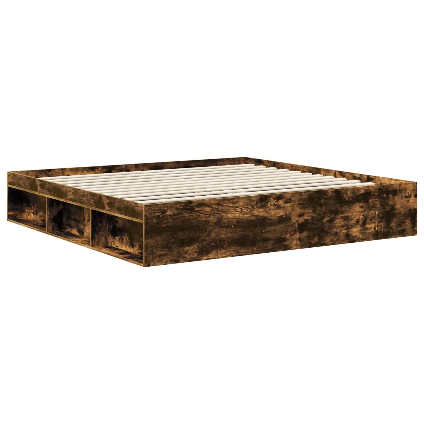 vidaXL Bed Frame Smoked Oak 200 x 200 cm Engineered wood