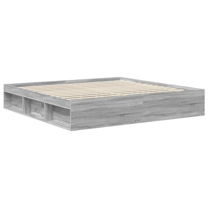 vidaXL Bed Frame Grey Sonoma 200 x 200 cm Engineered wood