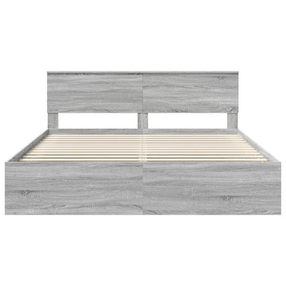 vidaXL Bed Frame Grey Sonoma 200 x 200 cm Engineered wood
