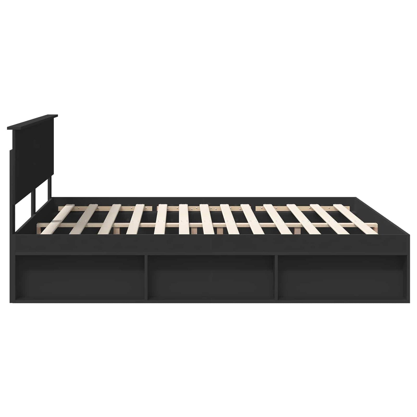 vidaXL Bed Frame with Headboard Black 180 x 200 cm Engineered wood