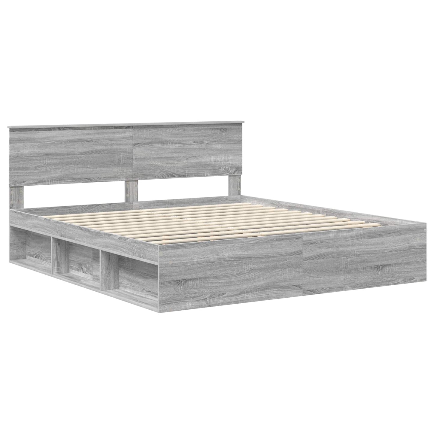 vidaXL Bed Frame Grey Sonoma 180 x 200 cm Engineered wood