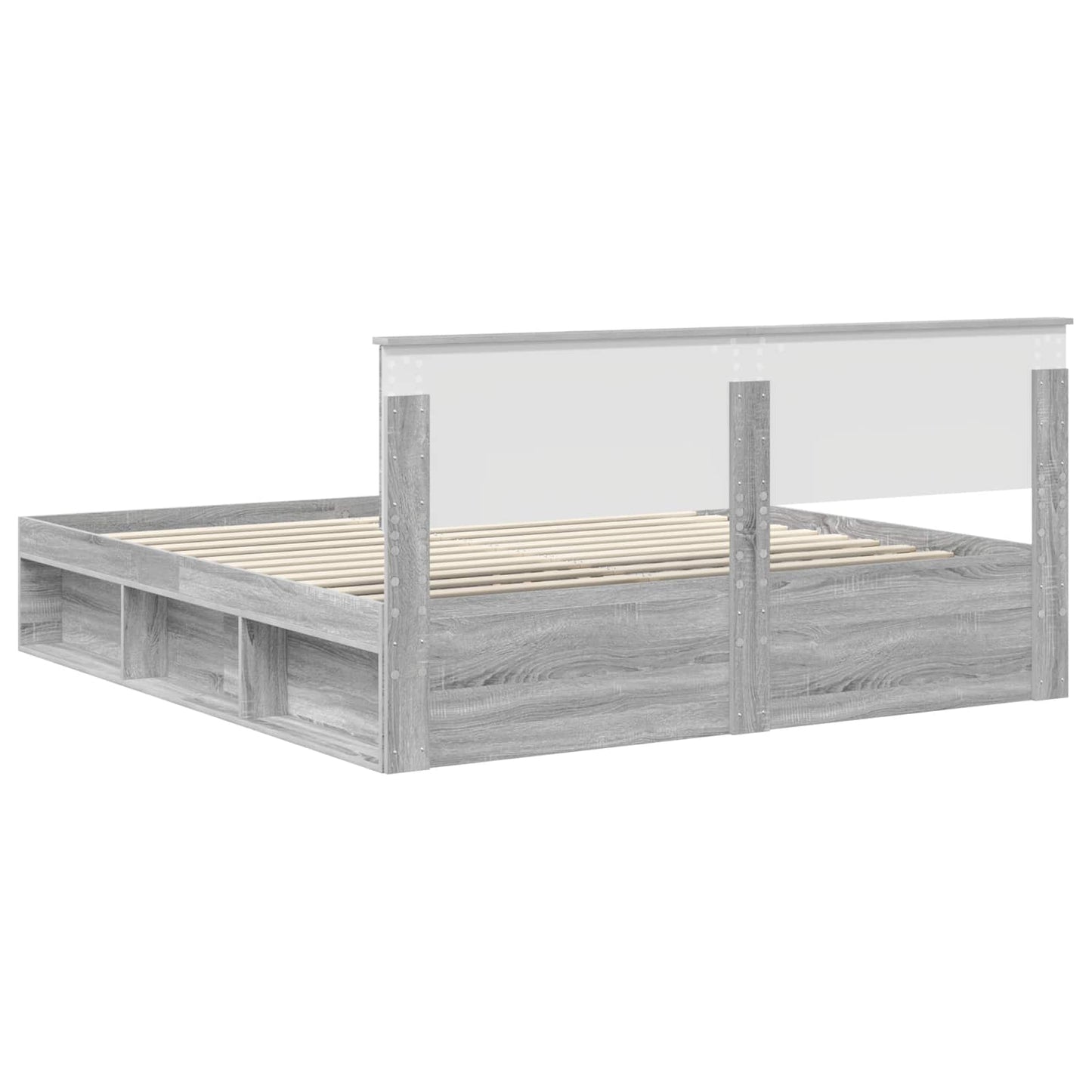 vidaXL Bed Frame Grey Sonoma 180 x 200 cm Engineered wood