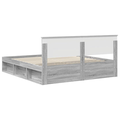 vidaXL Bed Frame Grey Sonoma 180 x 200 cm Engineered wood