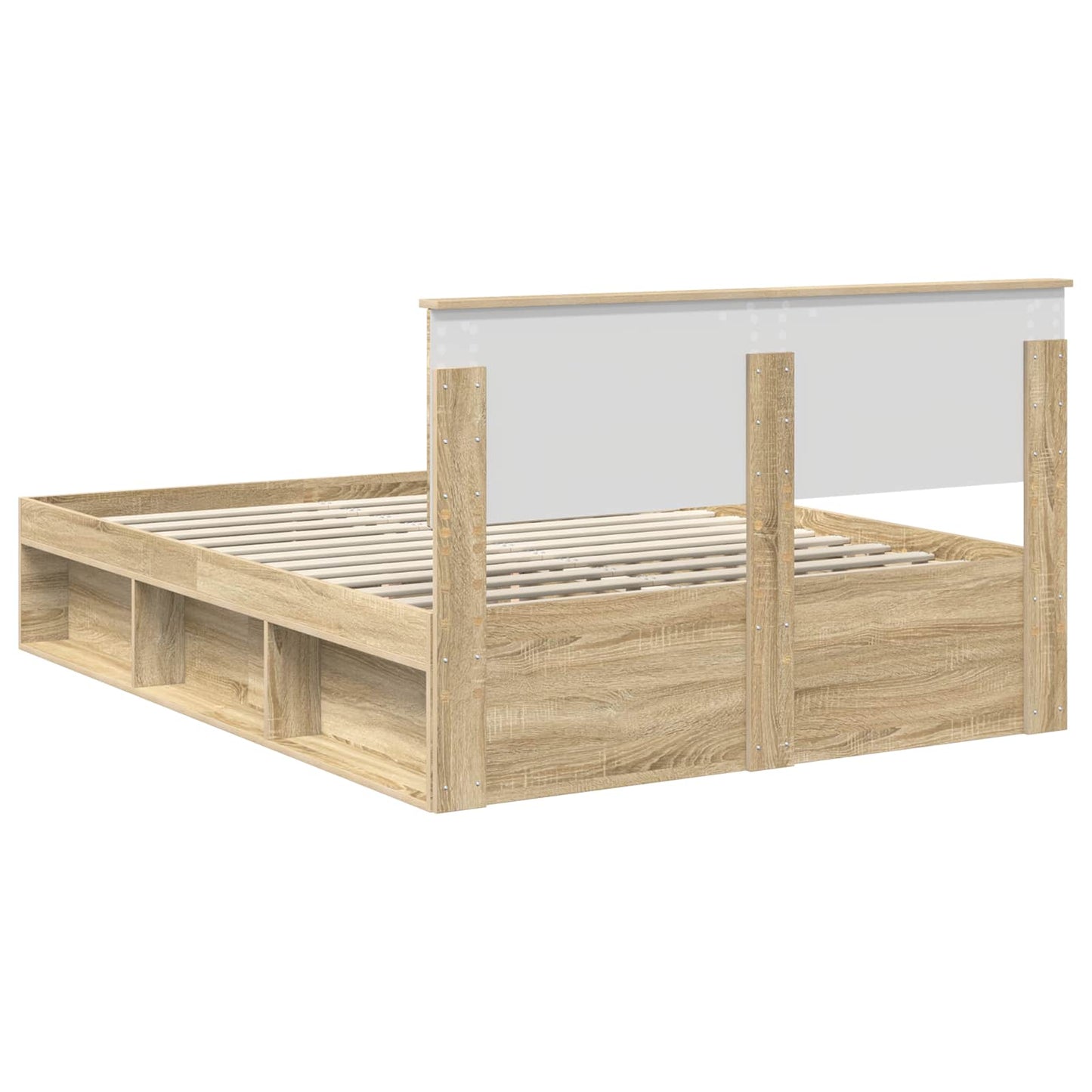 vidaXL Bed Frame with Headboard Sonoma 160 x 200 cm Engineered wood