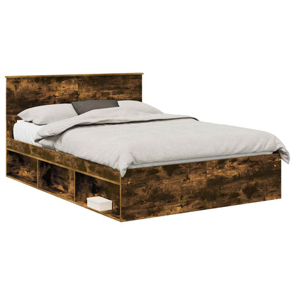 vidaXL Bed Frame Smoked Oak 160 x 200 cm Engineered wood