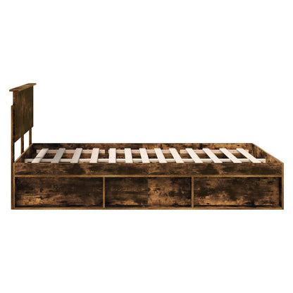 vidaXL Bed Frame Smoked Oak 160 x 200 cm Engineered wood