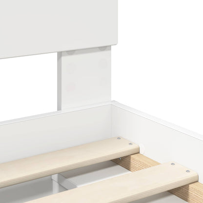 vidaXL Bed Frame with Headboard White 150 x 200 cm Engineered wood