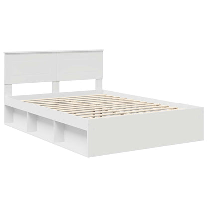 vidaXL Bed Frame with Headboard White 150 x 200 cm Engineered wood