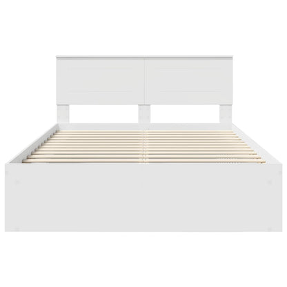vidaXL Bed Frame with Headboard White 150 x 200 cm Engineered wood
