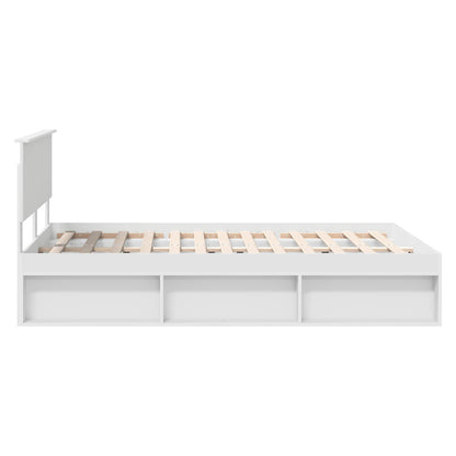vidaXL Bed Frame with Headboard White 150 x 200 cm Engineered wood