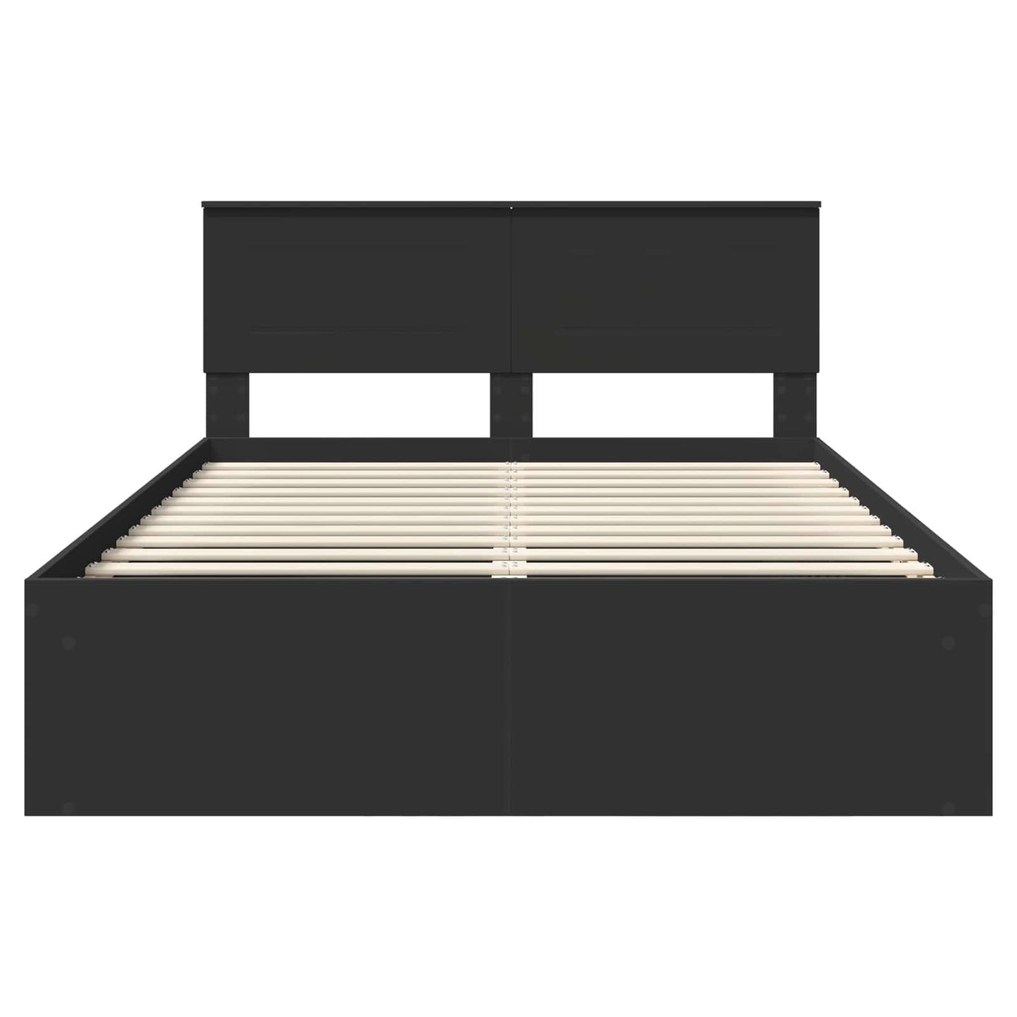 vidaXL Bed Frame with Headboard Black 150 x 200 cm Engineered wood