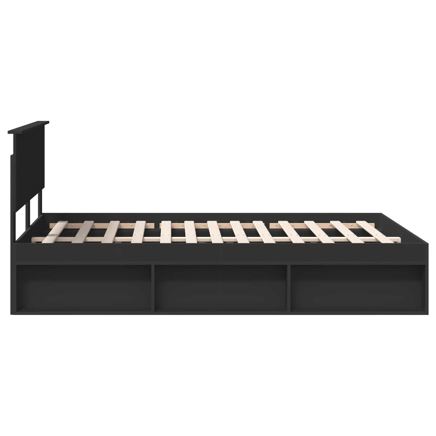 vidaXL Bed Frame with Headboard Black 150 x 200 cm Engineered wood