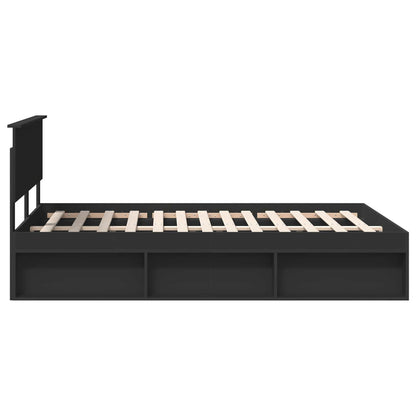 vidaXL Bed Frame with Headboard Black 150 x 200 cm Engineered wood