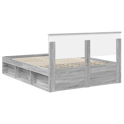 vidaXL Bed Frame Grey Sonoma 150 x 200 cm Engineered wood