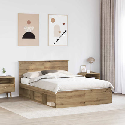 vidaXL Bed Frame Artisian Oak 150 x 200 cm Engineered wood
