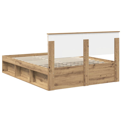 vidaXL Bed Frame Artisian Oak 150 x 200 cm Engineered wood