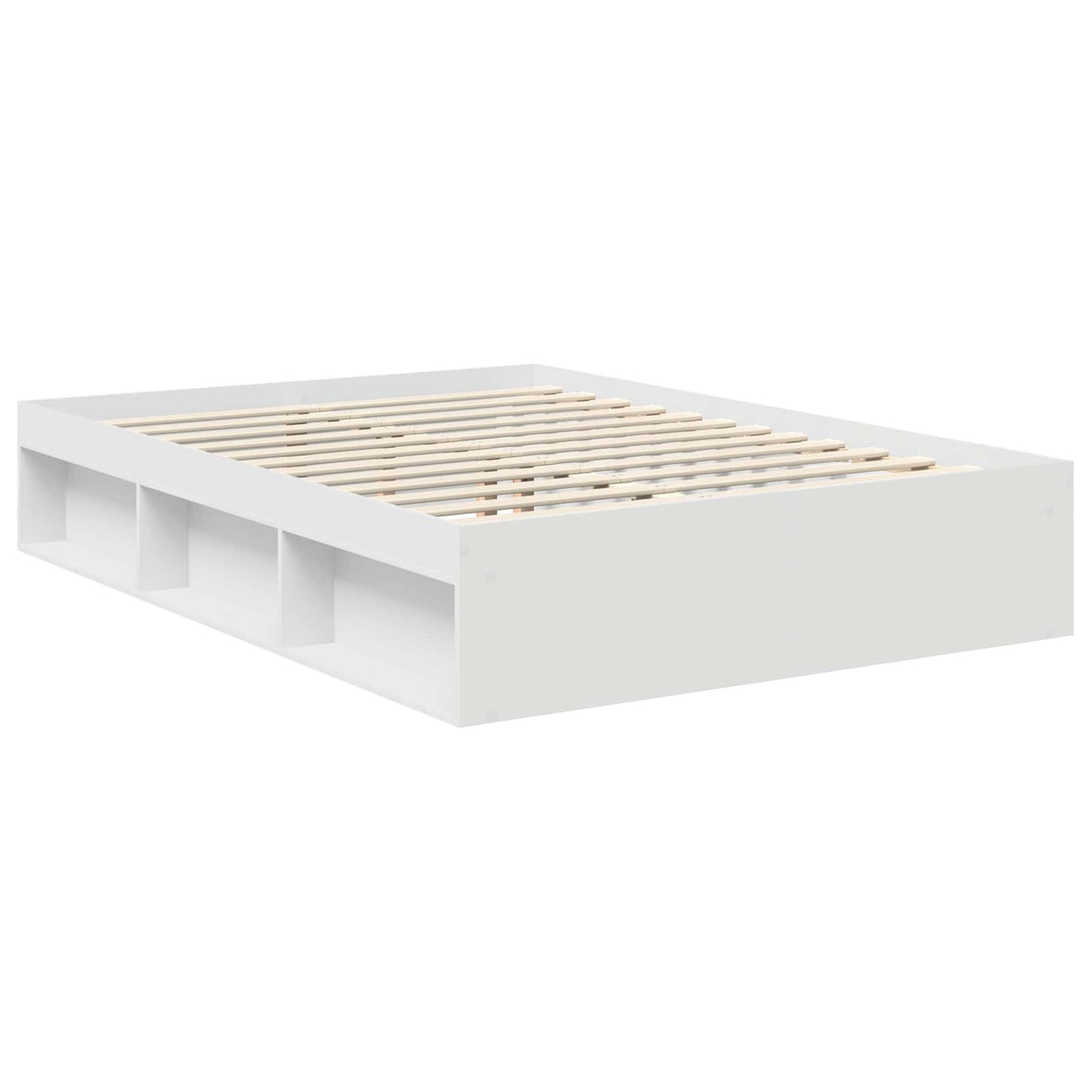 vidaXL Bed Frame with Headboard White 140 x 190 cm Engineered wood