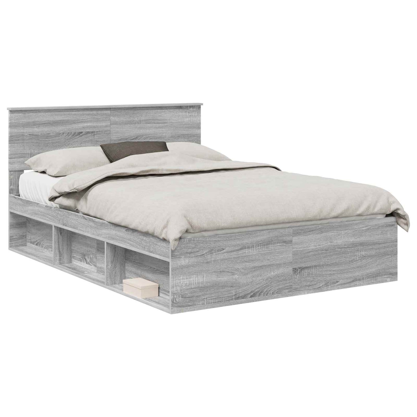 vidaXL Bed Frame Grey Sonoma 140 x 190 cm Engineered wood