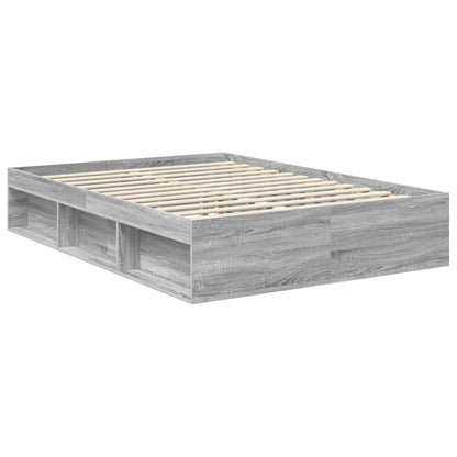 vidaXL Bed Frame Grey Sonoma 140 x 190 cm Engineered wood
