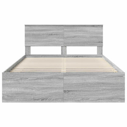 vidaXL Bed Frame Grey Sonoma 140 x 190 cm Engineered wood