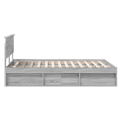 vidaXL Bed Frame Grey Sonoma 140 x 190 cm Engineered wood