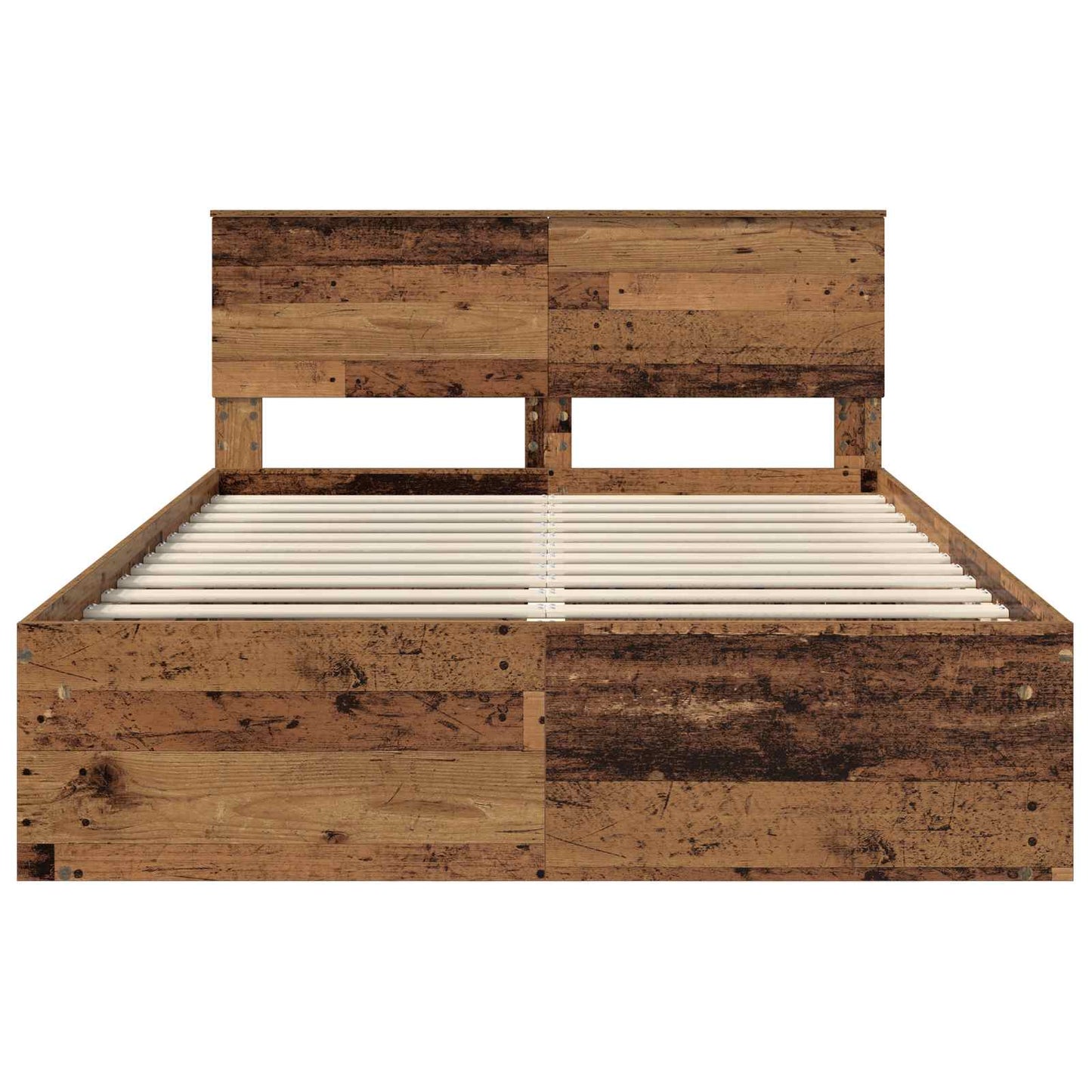 vidaXL Bed Frame with Headboard Old Wood 140 x 190 cm Engineered wood