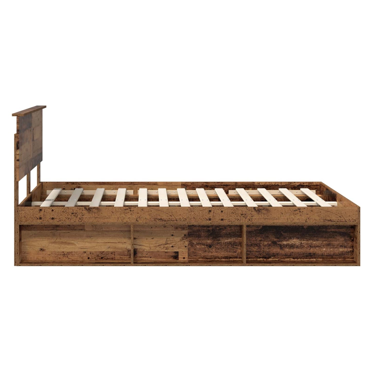 vidaXL Bed Frame with Headboard Old Wood 140 x 190 cm Engineered wood
