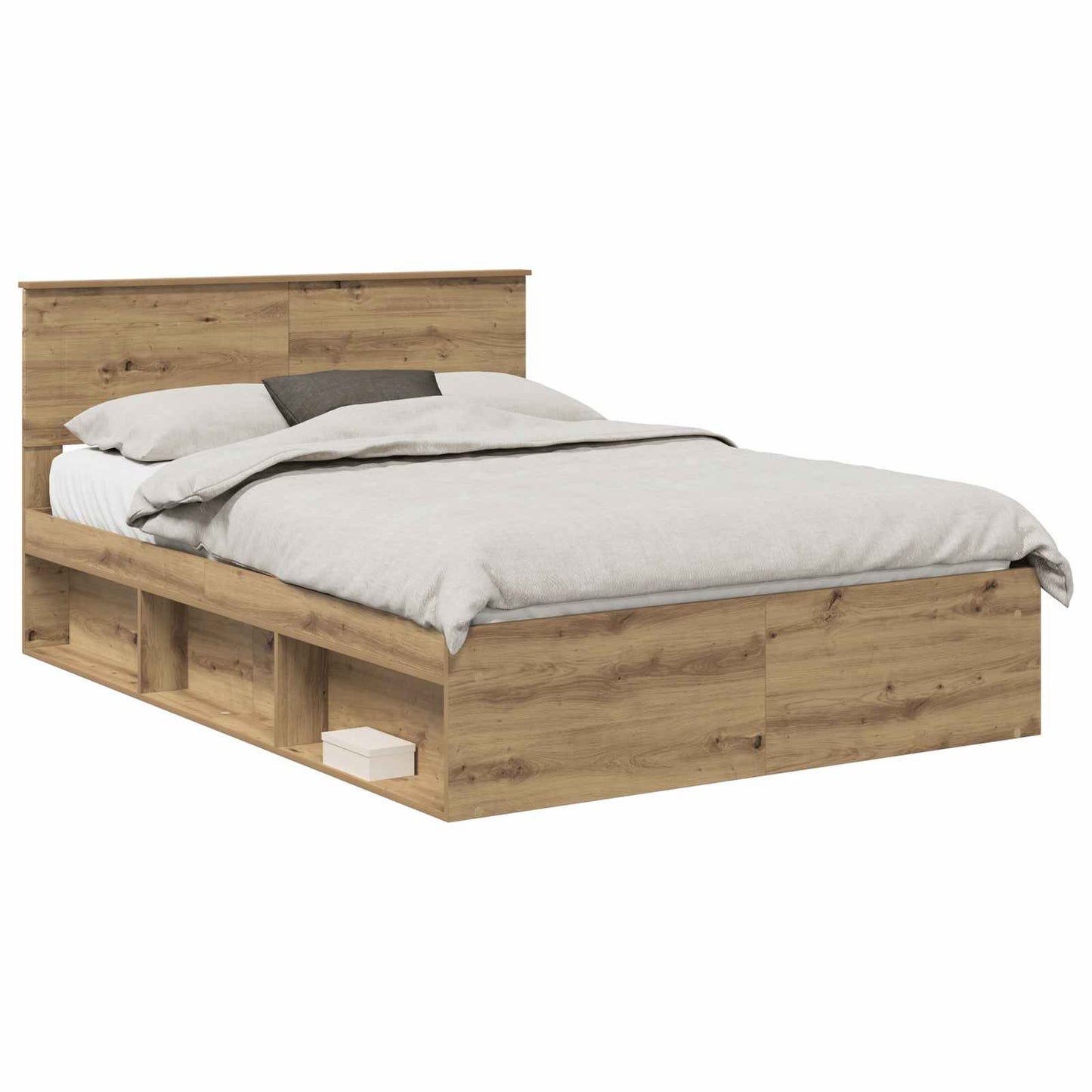vidaXL Bed Frame Artisian Oak 140 x 190 cm Engineered wood