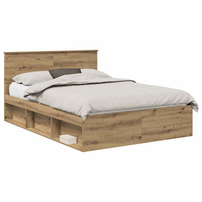vidaXL Bed Frame Artisian Oak 140 x 190 cm Engineered wood
