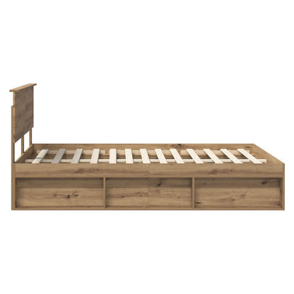vidaXL Bed Frame Artisian Oak 140 x 190 cm Engineered wood