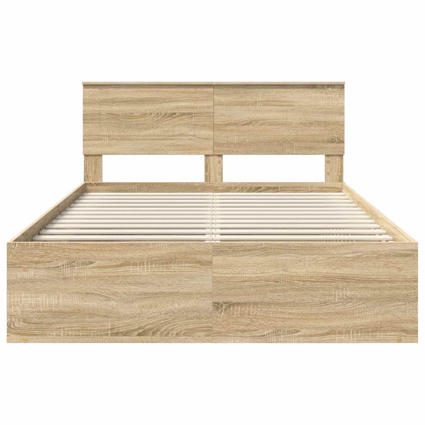 vidaXL Bed Frame with Headboard Sonoma 140 x 200 cm Engineered wood