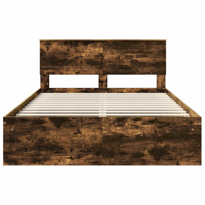 vidaXL Bed Frame Smoked Oak 140 x 200 cm Engineered wood
