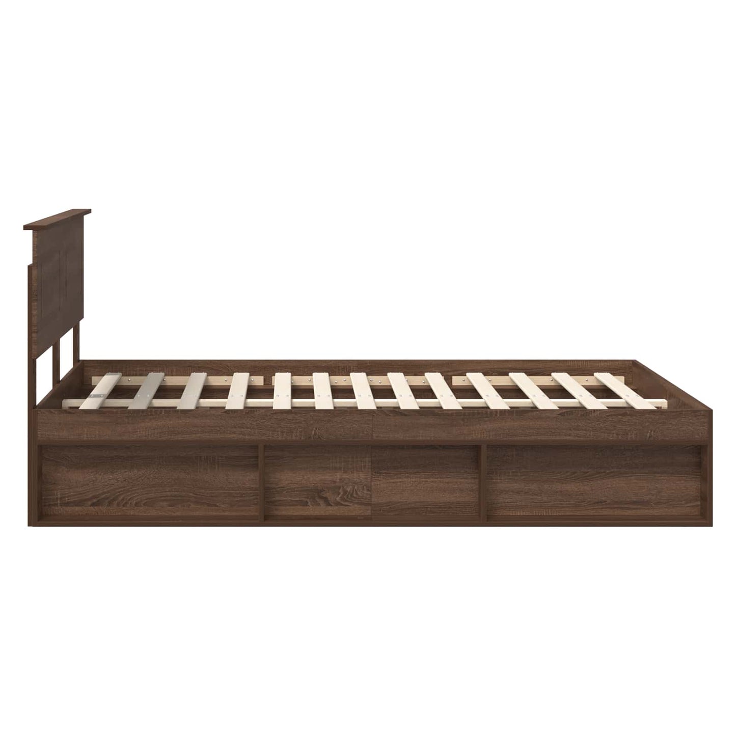 vidaXL Bed Frame with Headboard Brown Oak 140 x 200 cm Engineered wood