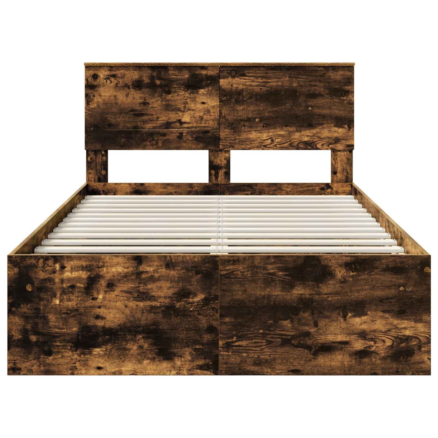 vidaXL Bed Frame Smoked Oak 135 x 190 cm Engineered wood