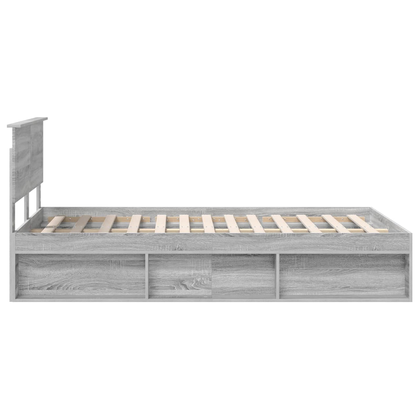 vidaXL Bed Frame Grey Sonoma 135 x 190 cm Engineered wood