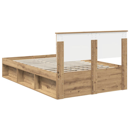 vidaXL Bed Frame Artisian Oak 135 x 190 cm Engineered wood