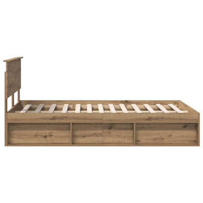 vidaXL Bed Frame Artisian Oak 135 x 190 cm Engineered wood