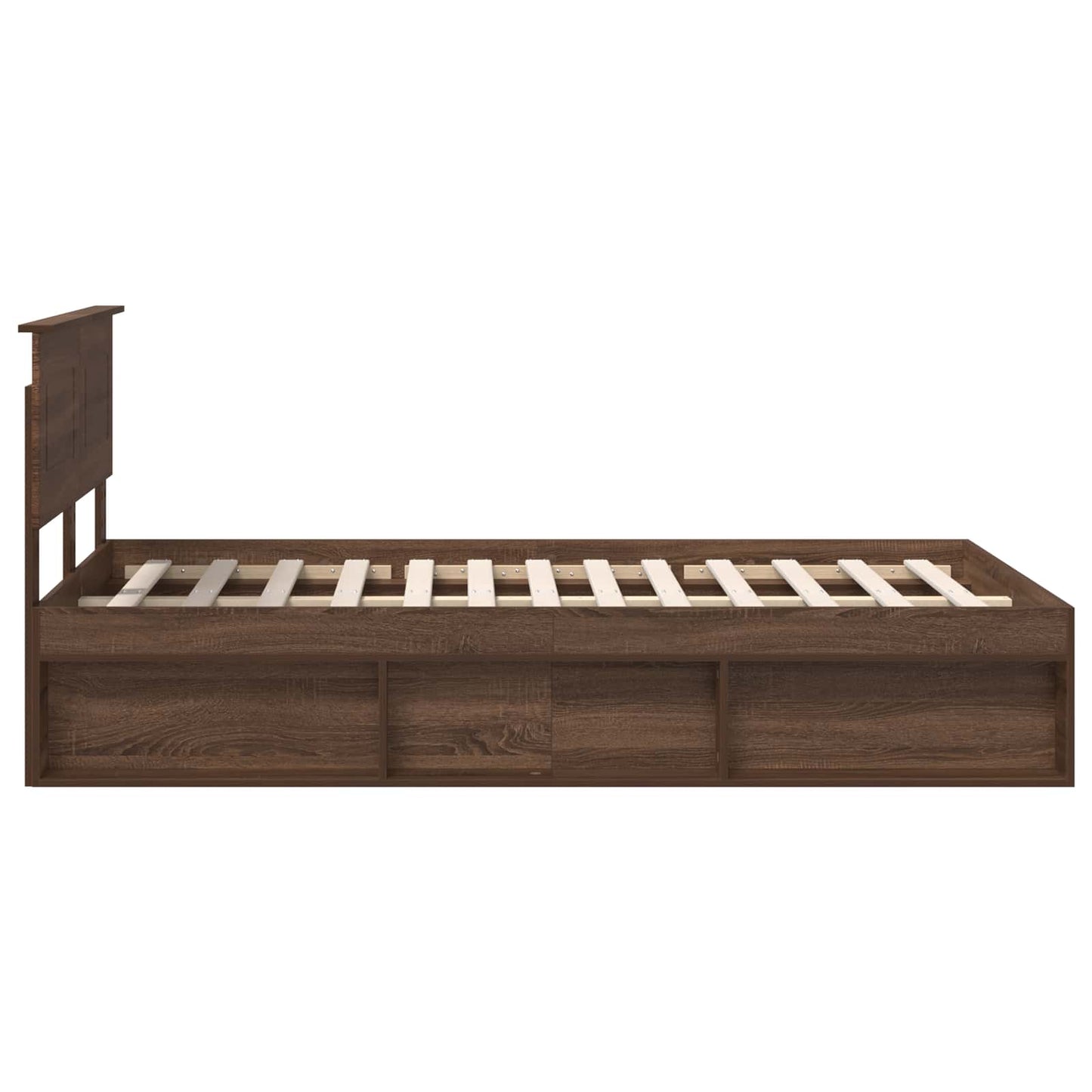 vidaXL Bed Frame with Headboard Brown Oak 120 x 190 cm Engineered wood