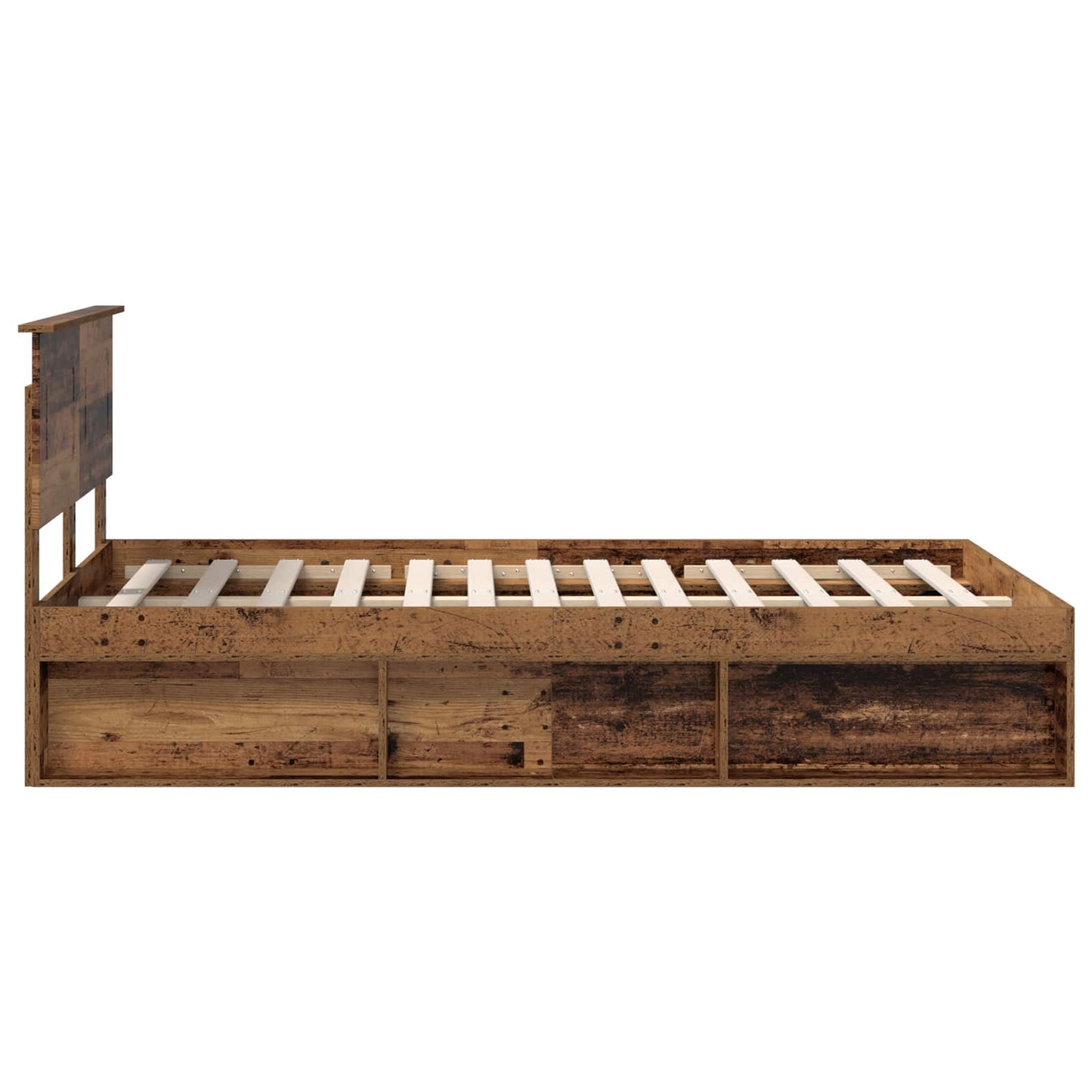 vidaXL Bed Frame with Headboard Old Wood 120 x 190 cm Engineered wood