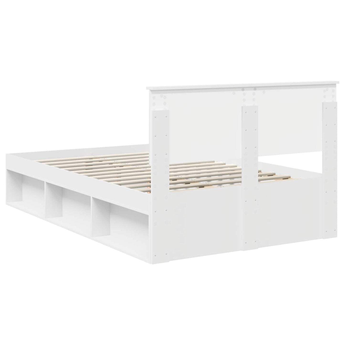 vidaXL Bed Frame with Headboard White 120 x 200 cm Engineered wood