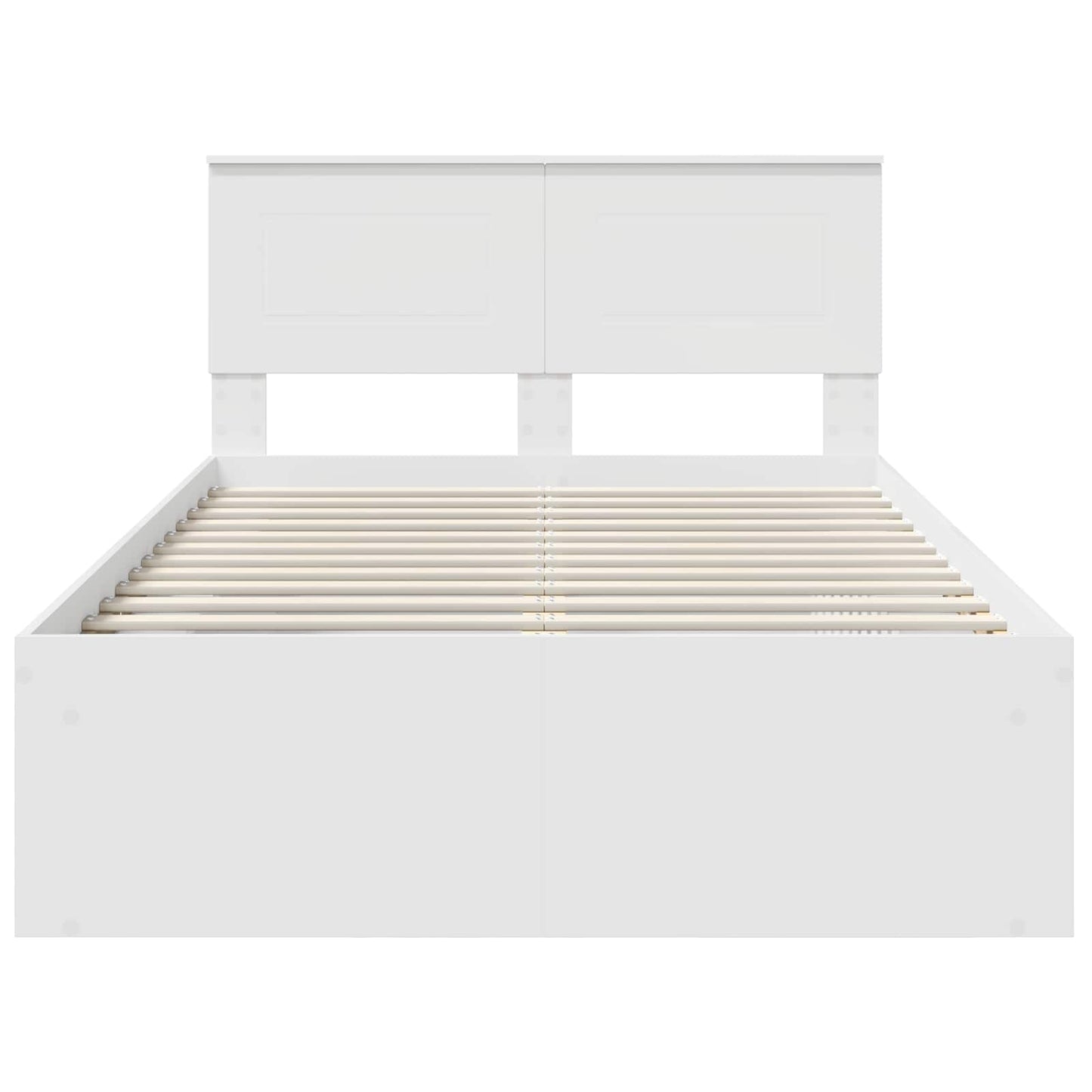 vidaXL Bed Frame with Headboard White 120 x 200 cm Engineered wood