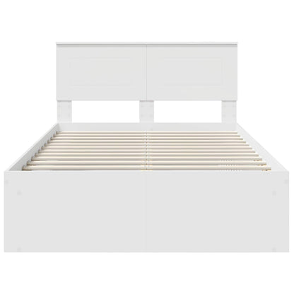 vidaXL Bed Frame with Headboard White 120 x 200 cm Engineered wood
