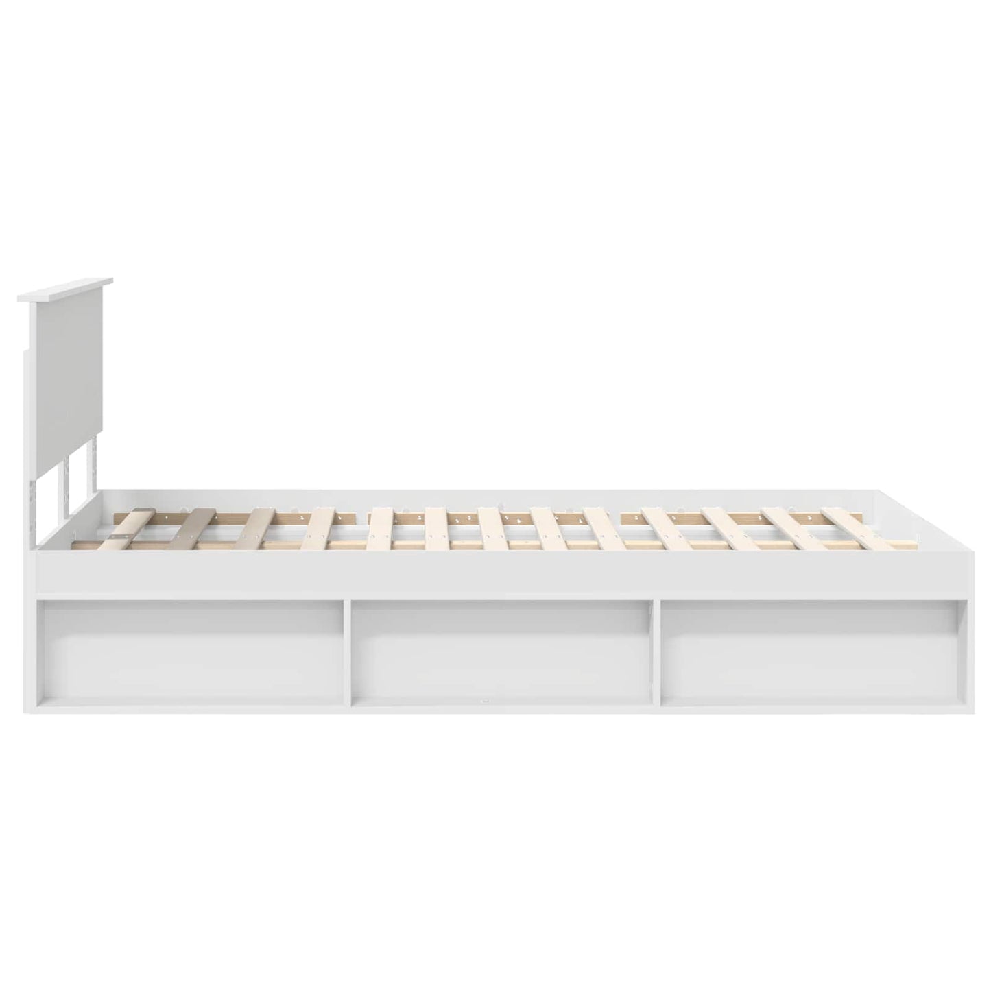 vidaXL Bed Frame with Headboard White 120 x 200 cm Engineered wood