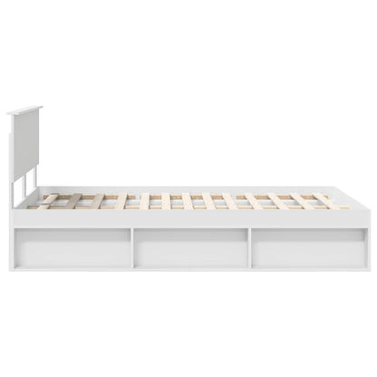 vidaXL Bed Frame with Headboard White 120 x 200 cm Engineered wood