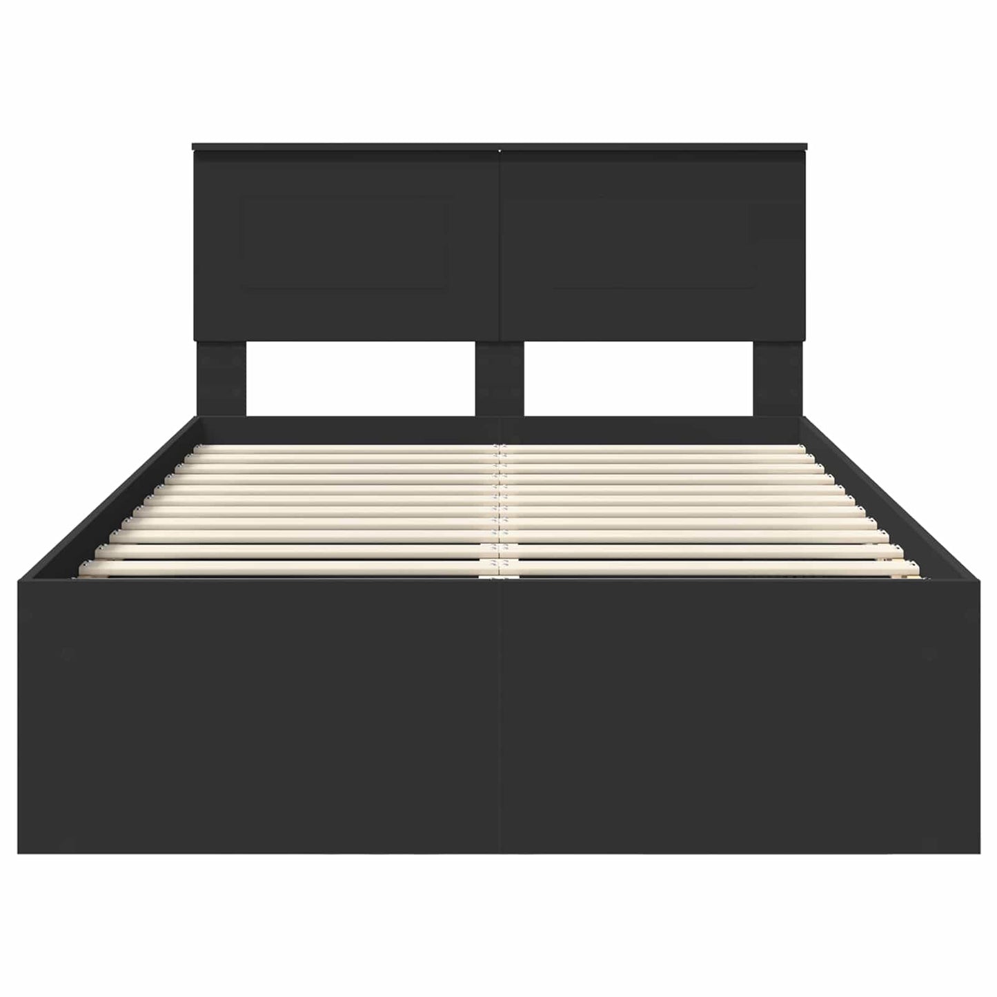 vidaXL Bed Frame with Headboard Black 120 x 200 cm Engineered wood