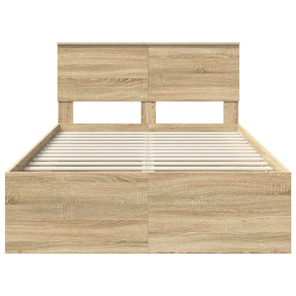 vidaXL Bed Frame with Headboard Sonoma 120 x 200 cm Engineered wood