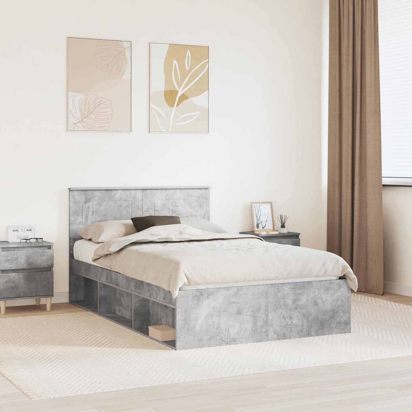 vidaXL Bed Frame with Headboard Concerte 120 x 200 cm Engineered wood