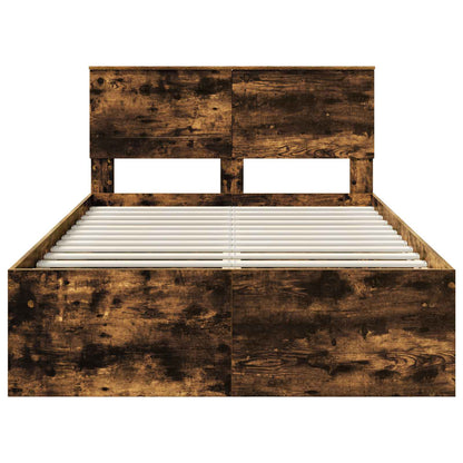 vidaXL Bed Frame Smoked Oak 120 x 200 cm Engineered wood
