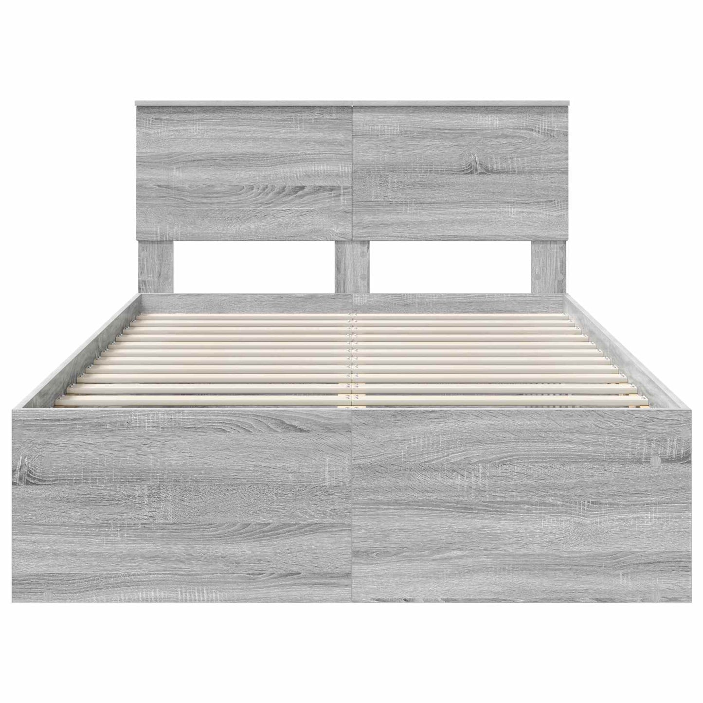 vidaXL Bed Frame Grey Sonoma 120 x 200 cm Engineered wood