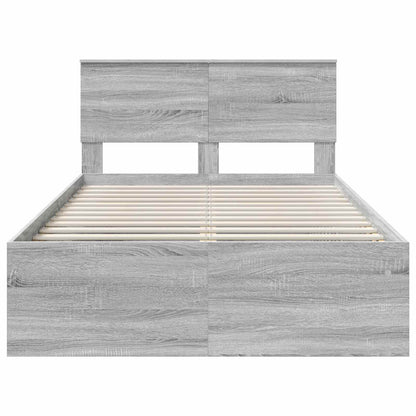 vidaXL Bed Frame Grey Sonoma 120 x 200 cm Engineered wood